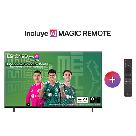 Vista frontal de Pantalla 65 pulgadas LG QNED evo AI Mini LED QNED70 4K SMART TV webOS 2026 65QNED70BSA